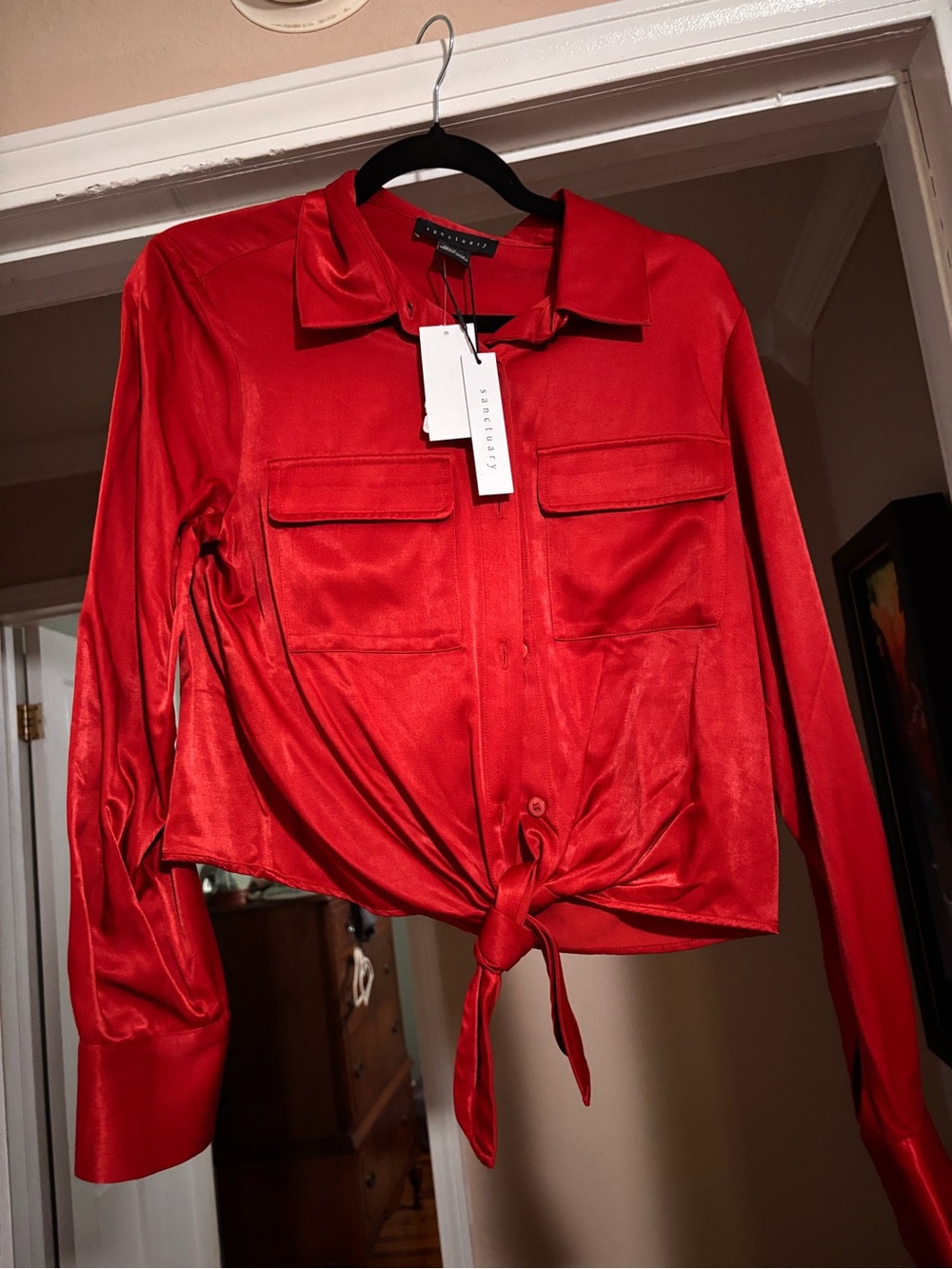 Crop tie shirt